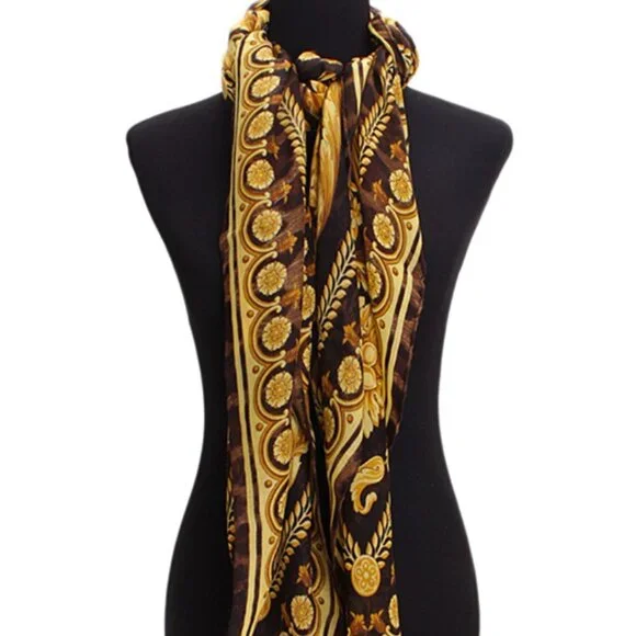 VERSACE Wild Barocco Silk Twill Scarf